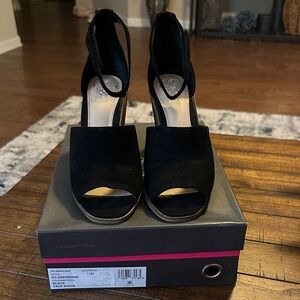 Vince Camuto Elegant Black Suede Wedge